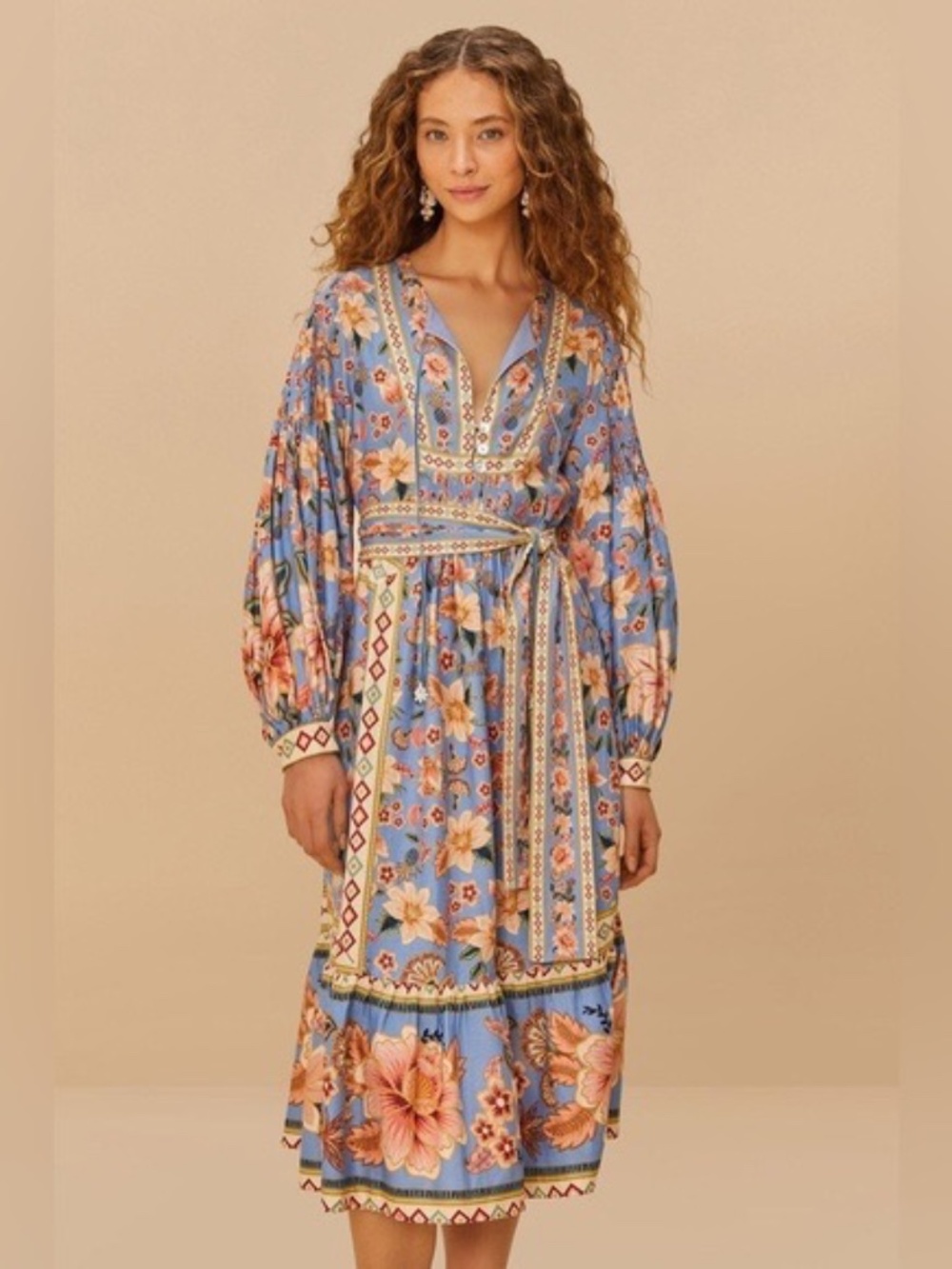 Farm Rio Superbloom Tapestry Midi Dress NWT
